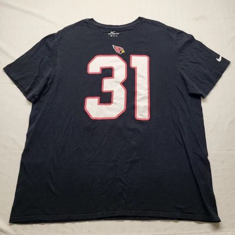 David Johnson Nike T Shirt Mens 2XL Athletic Arizona Cardinals #31 Black Cotton Cover