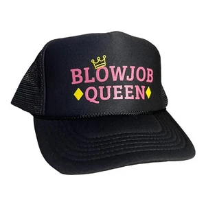Funny Trucker Hat Blowjob Queen snapback hat White Trash Party College Summer - Picture 1 of 5