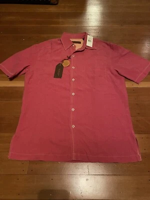 Новый с Ярлыками Мужские Tori Richard Гонолулу на пуговицах короткий рукав $125 морской коралл 100% шелк S - Изображение 1 из 4