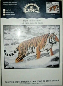 DMC Creative World - "Tiger in the Snow" - Counted Cross Stitch Kit 17"x14" NEW - Picture 1 of 4