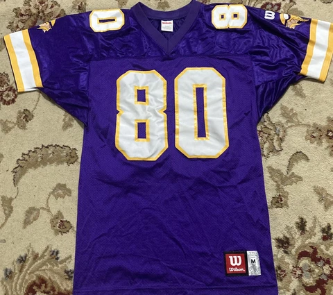 Wilson Vgt 90s Minnesota Vikings Cris Carter Jersey M USA Playoffs #80 Cover