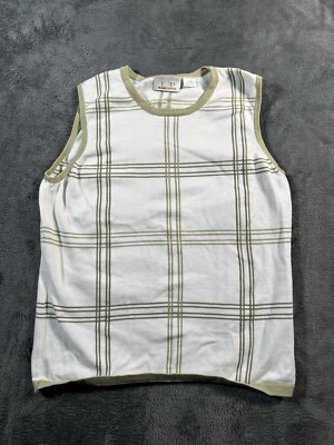 VINTAGE Golf Sweater Vest Womens Large Tight-Knit Old Plaid  Money Preppy EP Pro - Image 1 of 4