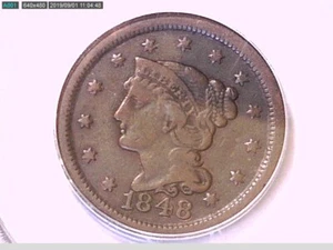 1848 Braided Hair Large Cent Penny PCGS VF 25 18443259 - Picture 1 of 5