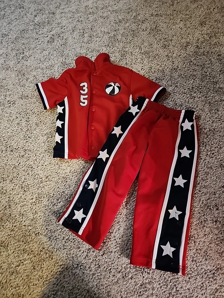 Детская штаб-квартира мальчиков красный белый синий 2шт наряд штаны для бега 4 июля комплект 3T - Изображение 1 из 4