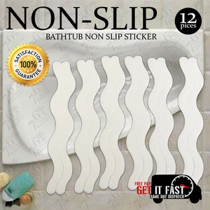 12 X ANTI SLIP BATH TAPE GRIP NON SLIP SHOWER STRIPS PAD STICKERS FLOOR SAFETY - Picture 1 of 1