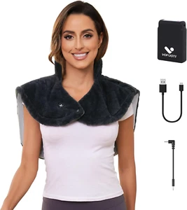 Heating Pad for Neck and Shoulders, Cordless Weighted Heated Neck Shoulder Wrap - Picture 1 of 7