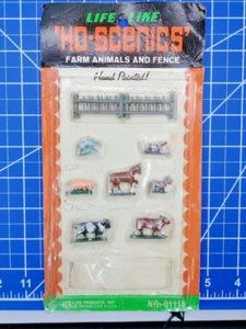 HO SCALE SCENICS 1:87 FARM ANIMALS & FENCE Life-Like 01118 *Missing (1) Fence* - Picture 1 of 2