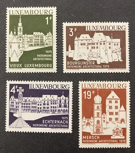 Sellos Luxemburgo 1975. Año Europeo del Patrimonio Arquitectónico. MNH. Mi.900-903 - Imagen 1 de 2
