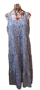 Valley Girl Dress, Women's, Size 14, Blue & White Floral, Polyester, Maxi, VGC - Picture 1 of 7