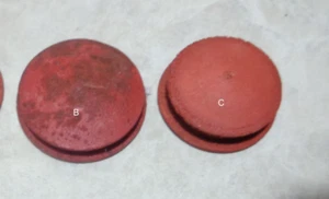 Ein Vintage rot oder schwarz Gummi Bank Stopper 1-1/2 Zoll 1-5/8 Zoll - Bild 1 von 4
