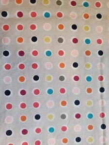 Vintage Sewing Fabric Double Polka Dots On Light Gray 34x45" Cotton - Picture 1 of 4