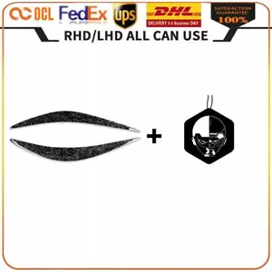 Cubierta de borde de párpados de faros de fibra de carbono cejas para Infiniti Q50 2014-20 2 un. - Imagen 1 de 1