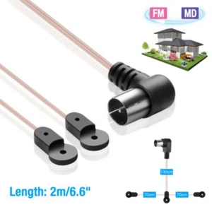 FM Antenna 75 Ohm F Type Male Plug for Home Radio Stereo Signal Receiver Aerial - Picture 1 of 11