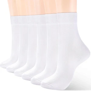 Women'S Thin Cotton Socks, Soft Bootie Dress Socks, above Ankle Crew Casual Sock - Picture 1 of 6
