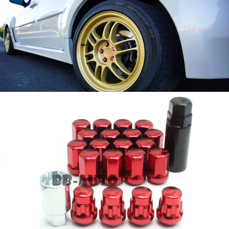 Para Honda Toyota Acura Lexus Rojo 12X1.5mm Llanta Carreras Tuercas Pernos x20 Foto 1 de 4