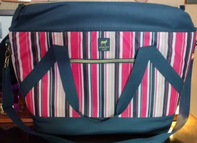 Bolso Térmico Dabney Lee Grande Rosa Azul Rayas Playa, Fiesta, Pot Luck Foto 1 de 4