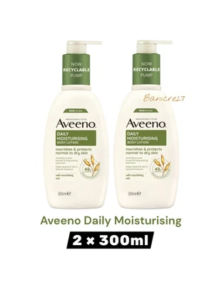 Aveeno Daily Moisturising Body Lotion With Soothing Oats Fragrance Free 300ml UK