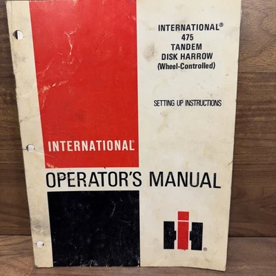 Operator's Manual Set Up for International Harvester 475 Tandem Disk Harrow - Image 1 of 4