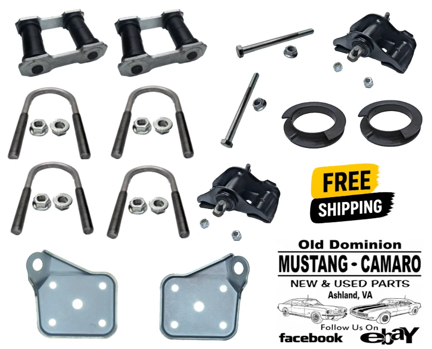 1965–1966 Mustang Rear Leaf Spring Mounting Plate With U-Bolt & Coil Mount - Kit - Image 1 of 1