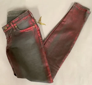 Jeans ajustados Robin’s Jean 🌟 Hechos en EE. UU. 🌟 para mujer rojos grises brillantes talla 27 - Imagen 1 de 6