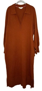 Boden Harriet Strick Midi Kleid Burnt Orange Alpaka Wollmischung Kragen Gr. 20/22 - Bild 1 von 9