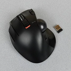 ELECOM EX-G LEFT HANDED Trackball Mouse 2.4 GHz USB Wireless Tested - Picture 1 of 5