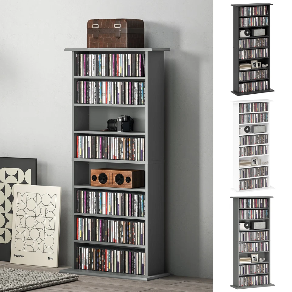 360 CD/185 DVD/185 Blu-ray Storage Unit with Adjustable Shelves CD Tower - Image 1 of 1