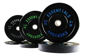 Bumper Plate with Steel Hub 160 Lb Set Black FREE SHIPPING USA ONLY - Picture 1 of 12