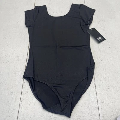 Bloch Dujour Cap Sleeve Black Ballet Dance Leotard Youth Girls Size 14 New - Image 1 of 4