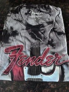 Fender Medium Gray Black Tie Dye T-Shirt for Men - Picture 1 of 6