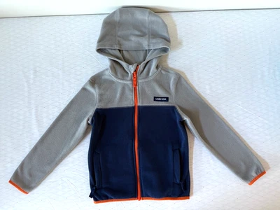 Chaqueta polar Lands End para niños talla 6 gris/azul marino sudadera con capucha con cremallera completa Foto 1 de 4