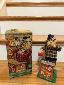 GIAPPONE MARUSAN MR. LUCKY TIN windup con scatola - Foto 1 di 13