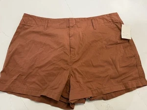 A New Day Women's Size 18 High Rise Everyday Chino Shorts Brown - Picture 1 of 7