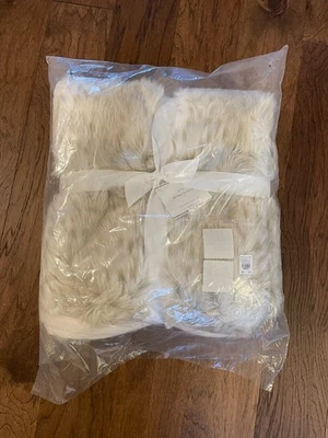 Manta Pottery Barn Fox Imitación Piel Zorro Claro 50x60 LUXE Nueva ¡Preciosa! Foto 1 de 4