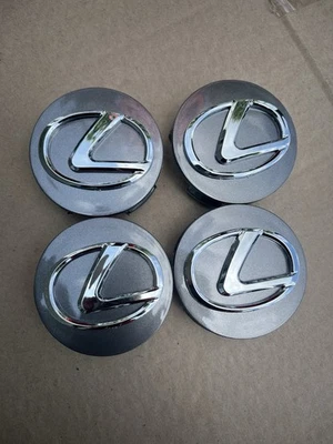 LEXUS Set Of 4  Gray-Chrome Wheel Center Caps 62MM - Satisfaction Guaranteed - Image 1 of 4
