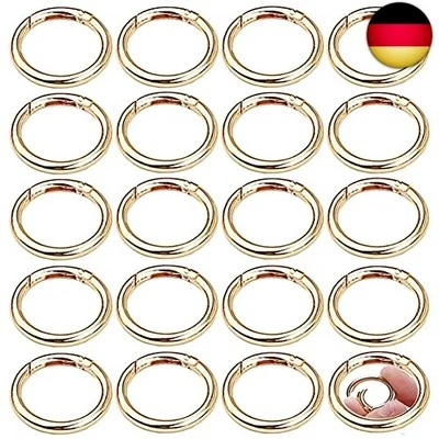 AISHOW Runde Karabiner 30 Stück Runde Karabinerhaken 33mm Ring Karabiner Gold