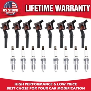 8X Ignition Coils & 8X Spark Plug For Ford 4.6L 5.4L F-150 XL F250 F550 DG508 - Picture 1 of 13
