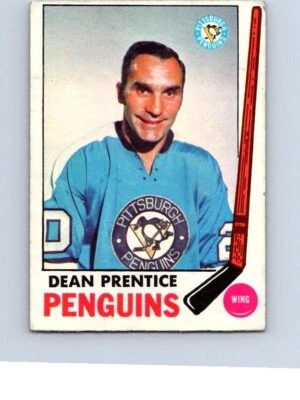 VINTAGE HOCKEY CARD OPC 1969 PITTSBURGH PENGUINS DEAN PRENTICE NO 791 - Image 1 of 2