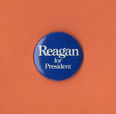 1980 Ronald Reagan 1" (mini) / botón de campaña presidencial (pin 02) Foto 1 de 2