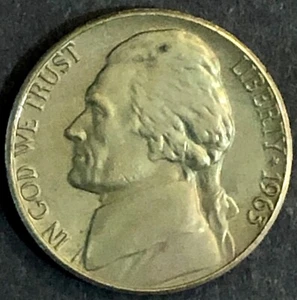 1963-P JEFFERSON NICKEL - MONTICELLO BACK - MS BU - TONED - 1 - Picture 1 of 2