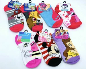 7 Pairs Girl Socks Size 6-8 Minnie Belle Peppa Paw Patrol Skye Trolls Shoe 10-4 - Picture 1 of 3