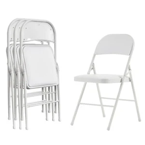 4 Pcs Plastic Folding Chairs Stackable Wedding Party Camping Dining Seats Home - Picture 1 of 16