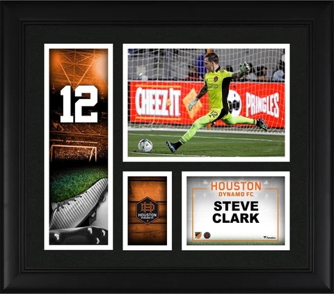 Steve Clark Houston Dynamo FC Framed 15" x 17" Player Core Collage Cover