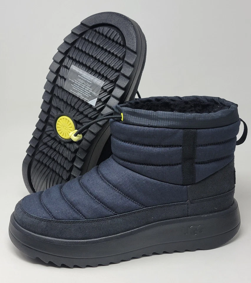 UGG Maxxer Mini Sheepskin Men's Ankle Boots  Black Blue 1146714 Size 8 New - Image 1 of 4