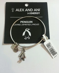 Alex und Ani Pinguin Armband Neu mit Etikett Mutter Tochter Schwester Geschenk R Silber Armreif - Bild 1 von 6