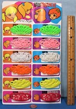 Hippie Barrettes ~ Store Display Card 1960’s Store Display w/ 12 Fancy Barrettes