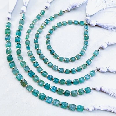 Gema Natural Azul Aqua Cianita Multi Tamaño Facetado Cojín Forma Cuentas 7" Hebra Foto 1 de 4