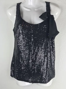 NWT Jessica Simpson LadiDa Sleeveless Sequins Tank Top Black Size SMALL - Picture 1 of 4