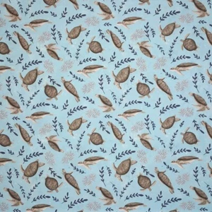 100% Cotton Fabric Nutex Underwater World Turtle Cove Swimming Sea 112cm Wide - Picture 1 of 3