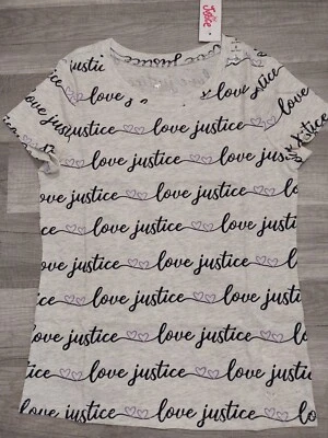 NWT Justice Girls Love Justice Purple Hearts Top Size 10 (A) - Image 1 of 2